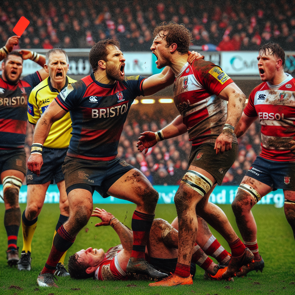 🏉 "🔥 Parrain du Chaos : Le joueur de Bristol marche sur la tête de son adversaire lors d'un match de rugby !" 🌪️