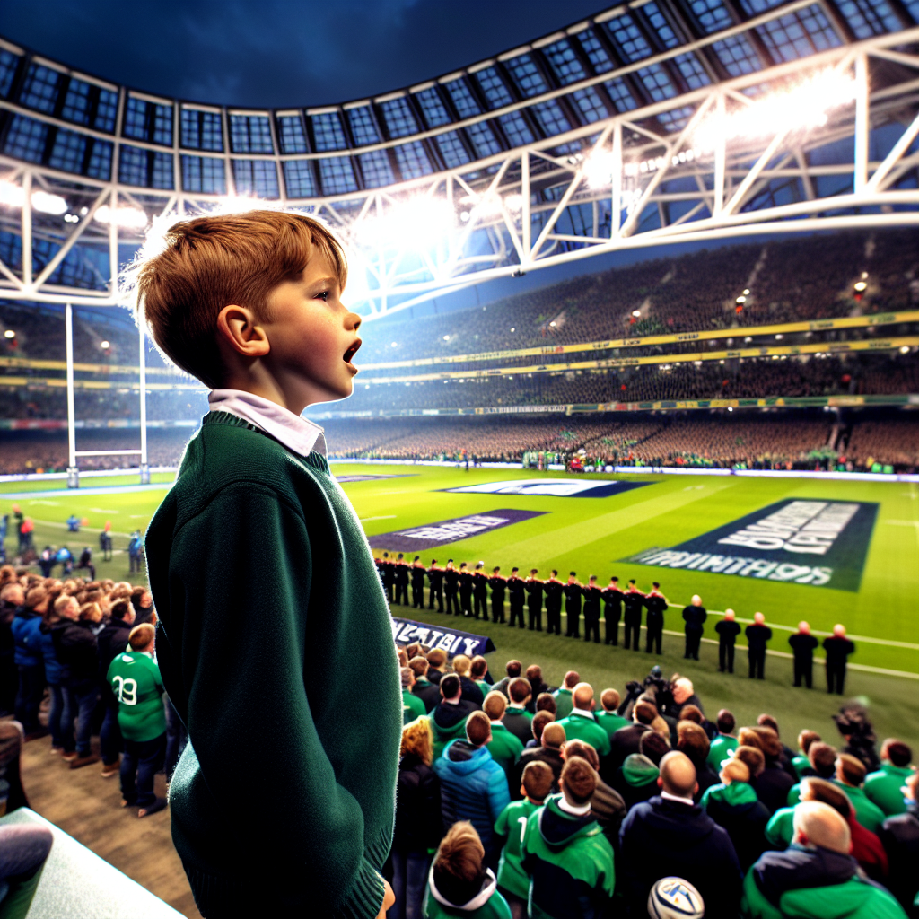 "Petit prodige de 8 ans enflamme l'hymne irlandais lors du Tournoi des 6 Nations 🏉"