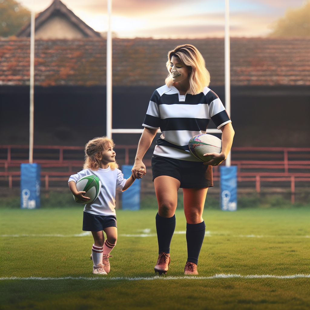 "Maman rugbymen et fille, une complicité sur le terrain de Marcoussis 👩‍👧🏉"