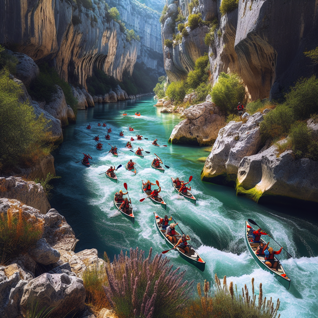 "🌊 Aventure Canoë à Ganges : Embarquez pour un Parcours Sportif de 8 km! 🚣♂️"